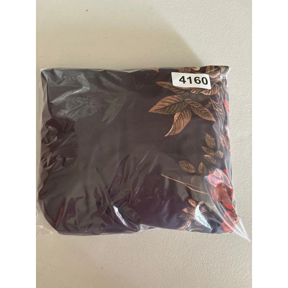 H&M Women's Size 6 Floral Smocked Brown Long Sleeve Ruffle Hem Boho Maxi Dress - Picture 13 of 13